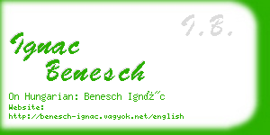 ignac benesch business card